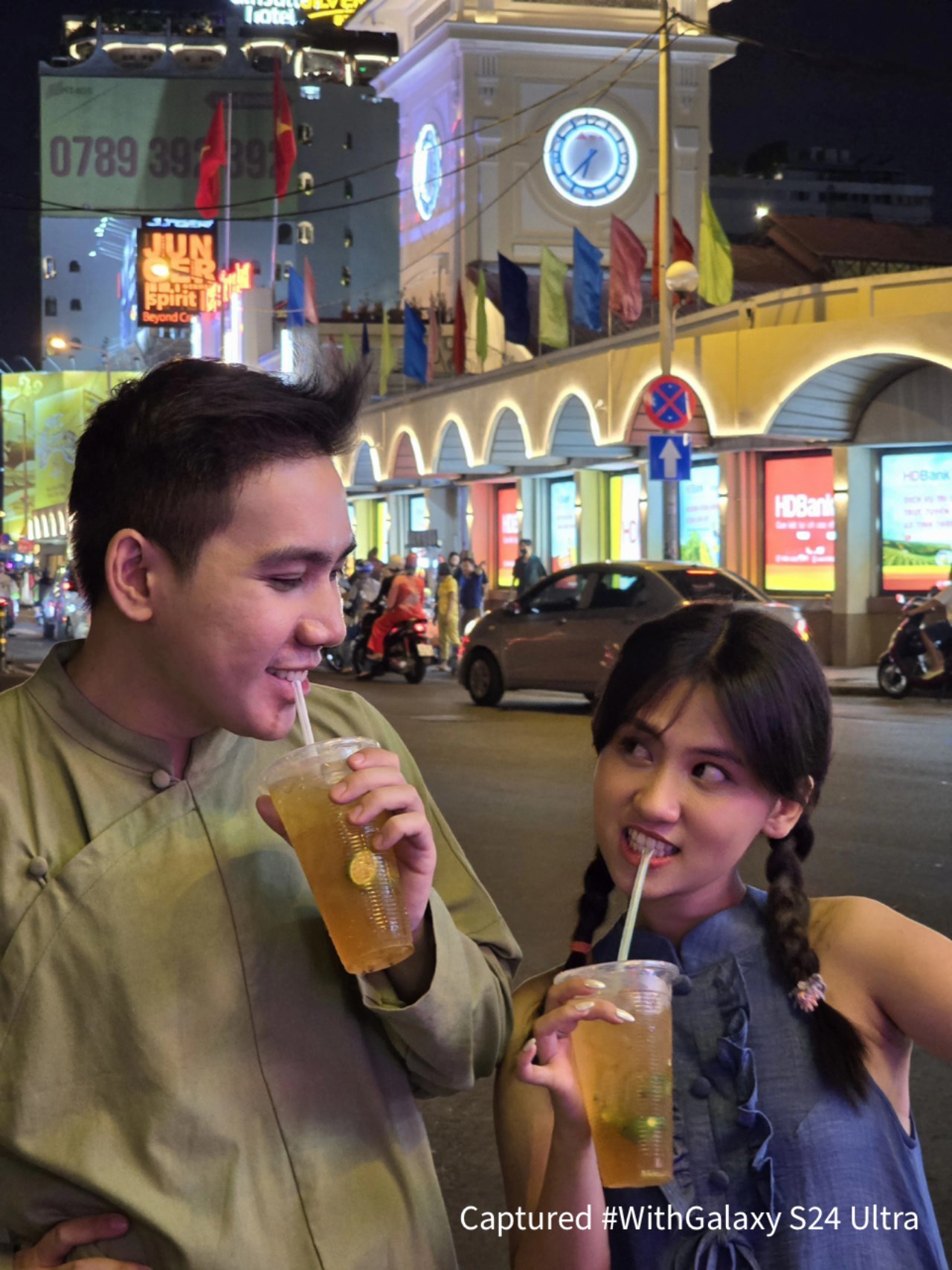 Ảnh chụp mức zoom 3xx trong điều kiện thiếu sáng từ camera tele của Galaxy S24 Ultra.