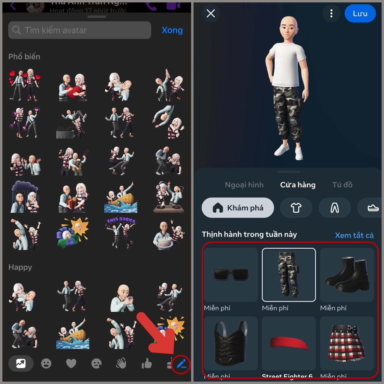 Cách tạo avatar trên Messenger