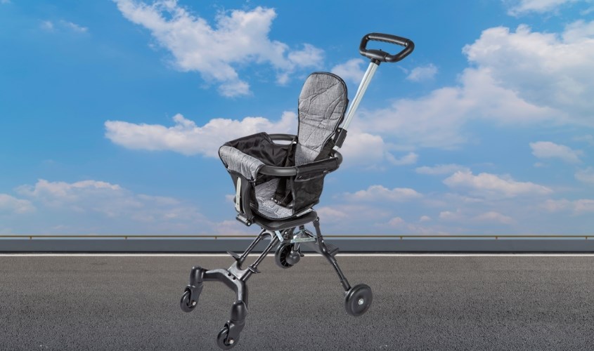 Xe đẩy 2 chiều gấp gọn VBCare VBC-XKB302 (6 - 36 tháng) - Màu đen xám