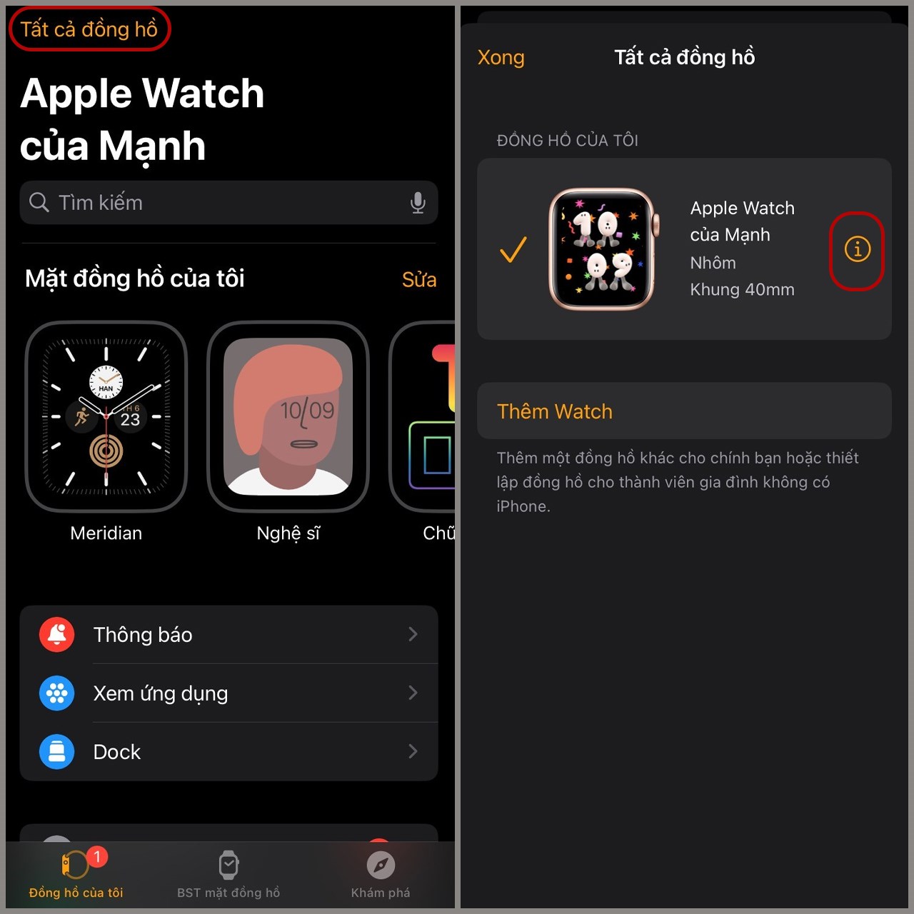 Chữ i trên Apple Watch là gì