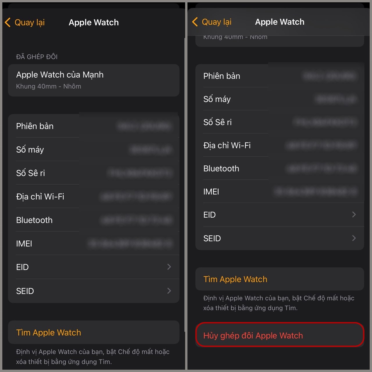 Chữ i trên Apple Watch là gì