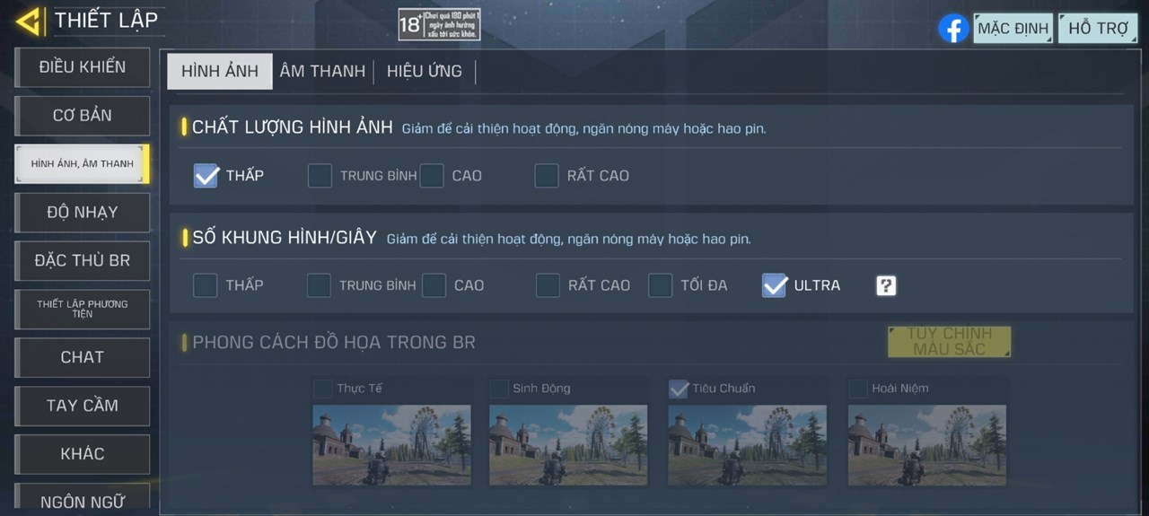 Thiết lập đồ họa Call Of Duty Mobile mà mình đã đặt trên Xiaomi 12T Pro cập nhật Xiaomi HyperOS.