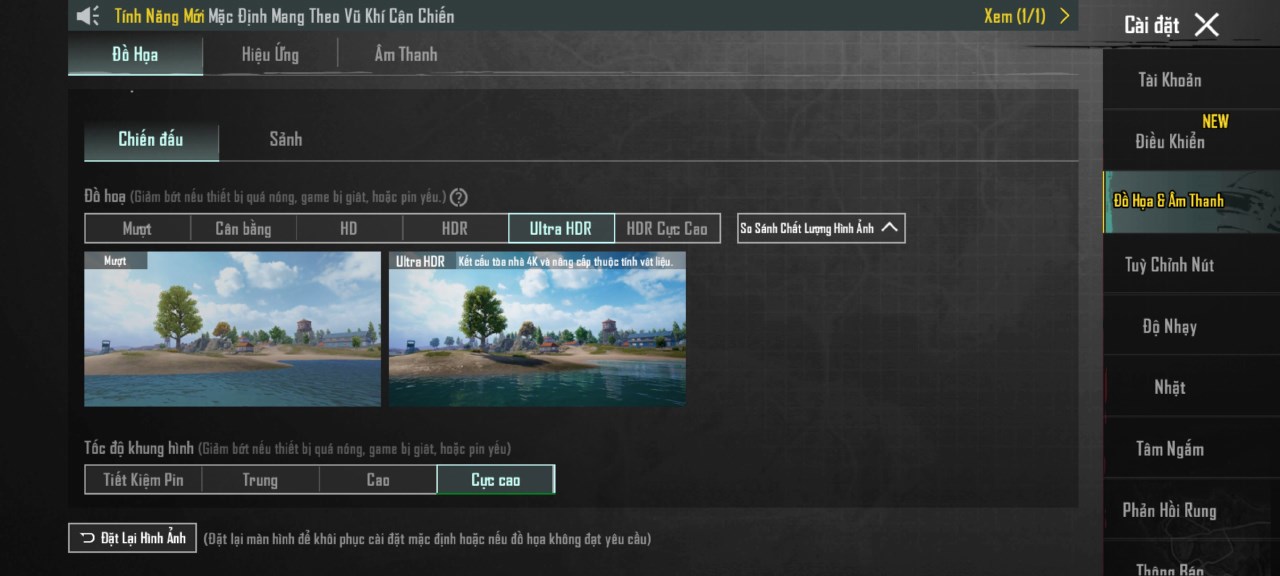 Thiết lập đồ họa PUBG Mobile mà mình đã đặt trên Xiaomi 12T Pro cập nhật Xiaomi HyperOS.