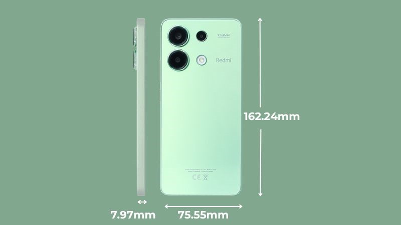 Kích thước và độ mỏng của Redmi Note 13 Kích thước và độ mỏng của Redmi Note 13