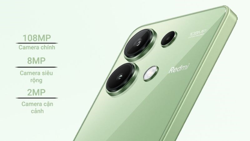 Redmi Note 13 có cụm 3 camera với cảm biến chính lên đến 108MP Redmi Note 13 có cụm 3 camera với cảm biến chính lên đến 108MP