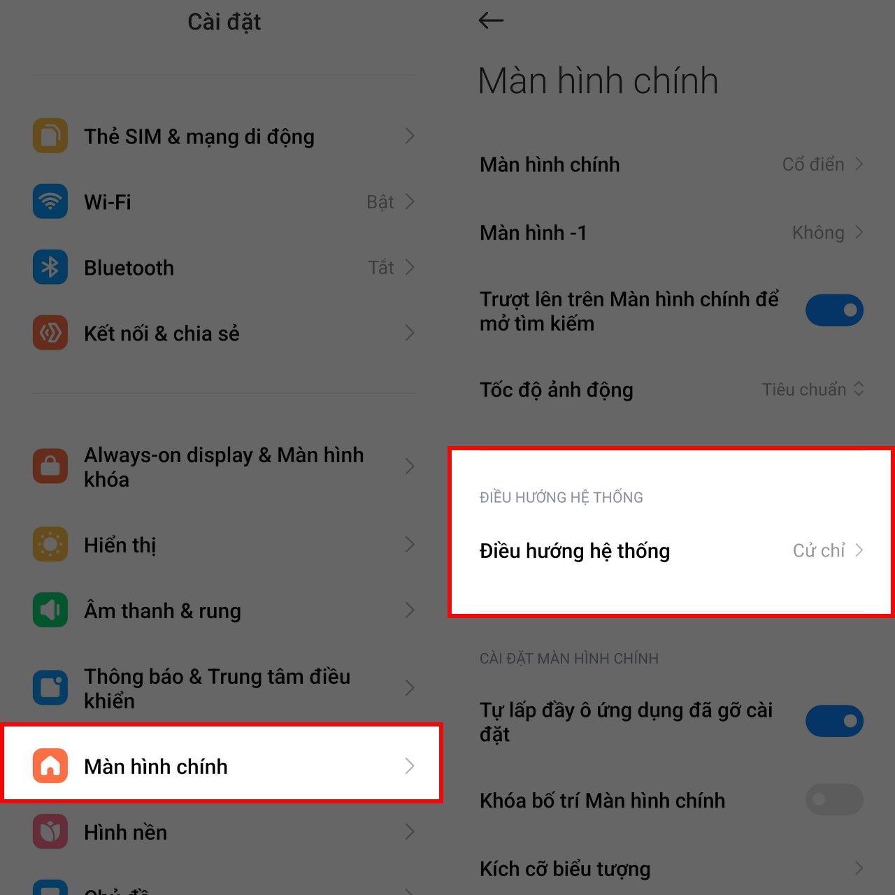 Cách sử dụng cử chỉ điều hướng trên Redmi Note 13