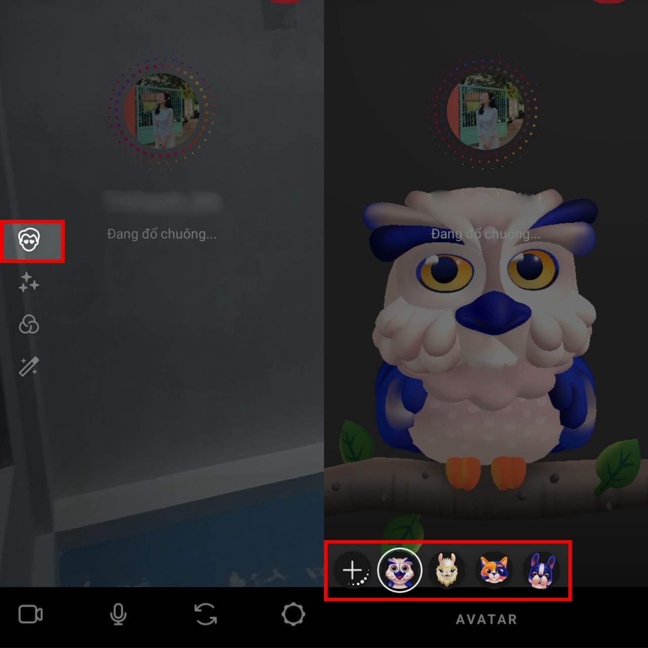Cách dùng avatar gọi video Instagram