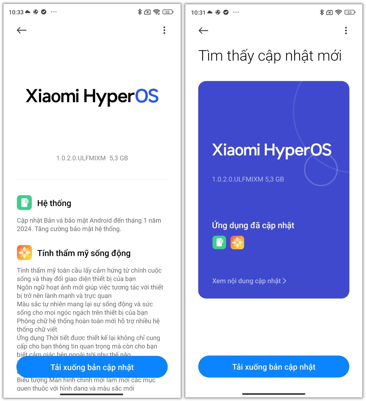 Chi tiết bản cập nhật Xiaomi HyperOS trên Xiaomi 12T Pro.