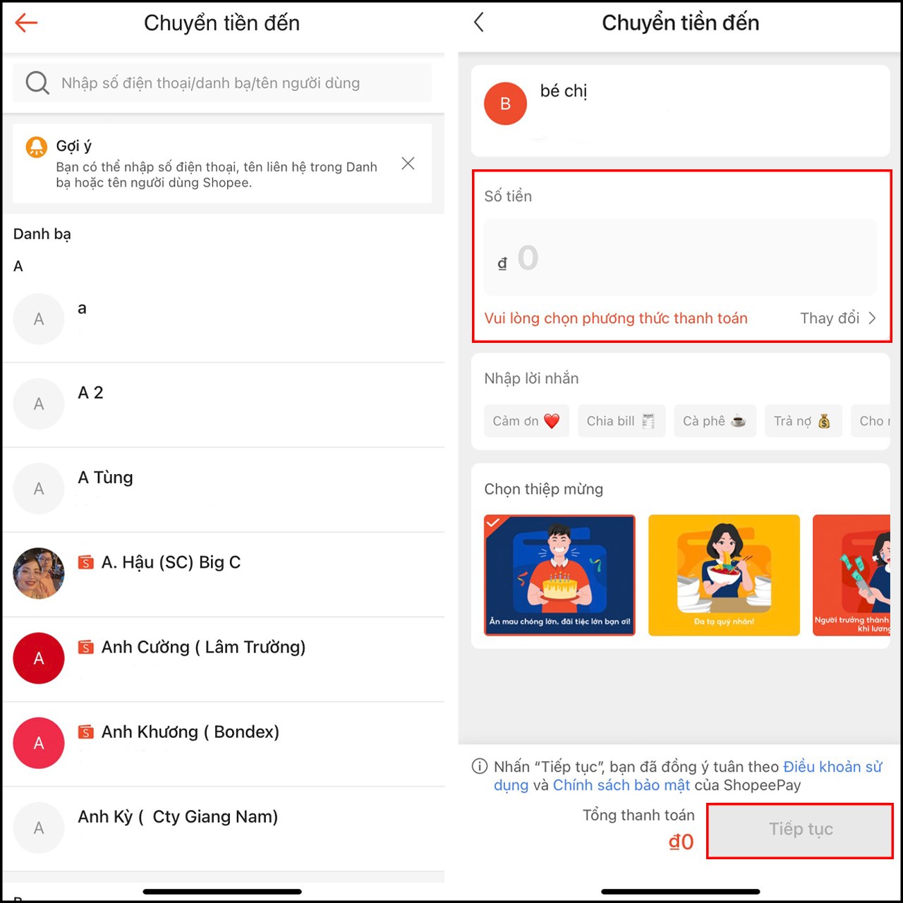cách chuyển tiền từ ShopeePay