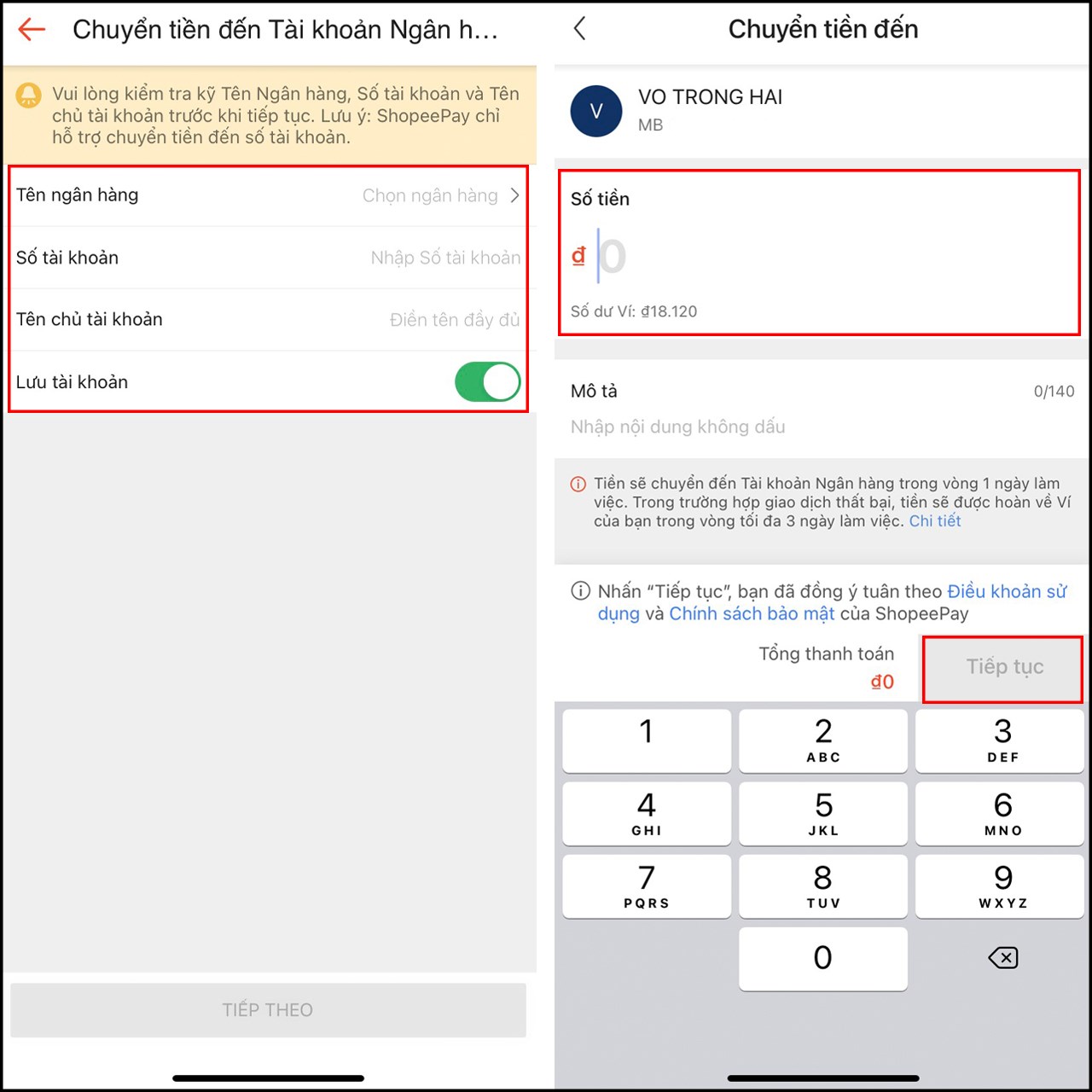 cách chuyển tiền từ ShopeePay