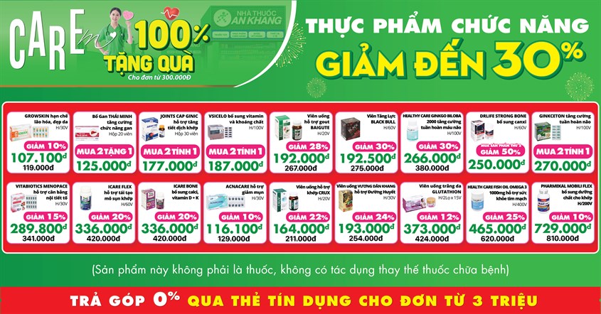 Thực phẩm chức năng giảm đến 30%