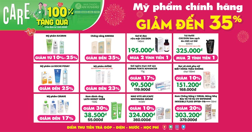  Mỹ phẩm chính hãng giảm đến 35%