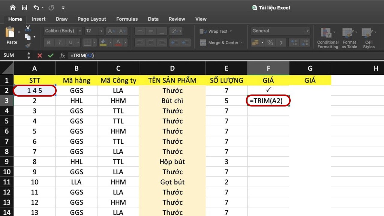 Cách xuống dòng trong Excel