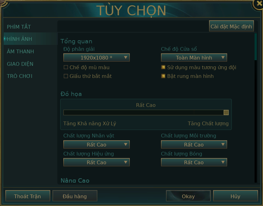 Thiết lập đồ họa game Liên Minh Huyền Thoại trên ASUS Vivobook 15 X1504ZA