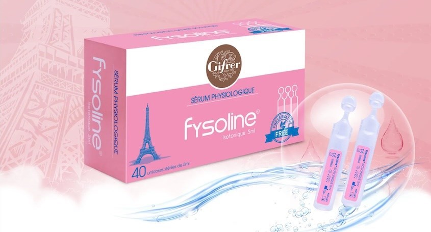 Sử dụng nước muối sinh lý vệ sinh mắt mũi Fysoline 5 ml (Hộp 40 ống) hằng ngày cho bé