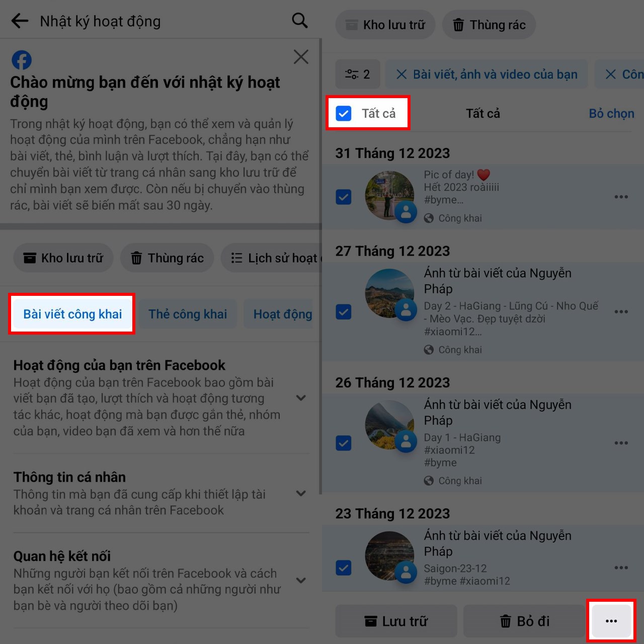 Cách ẩn nhanh tất cả bài viết trên Facebook Cách ẩn nhanh tất cả bài viết trên Facebook