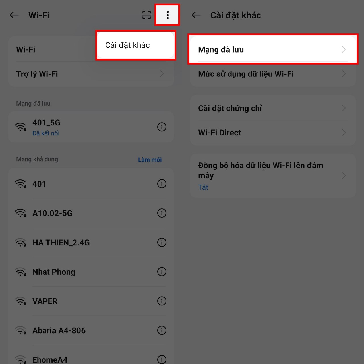 Cách xem mật khẩu WiFi trên OPPO Cách xem mật khẩu WiFi trên OPPO