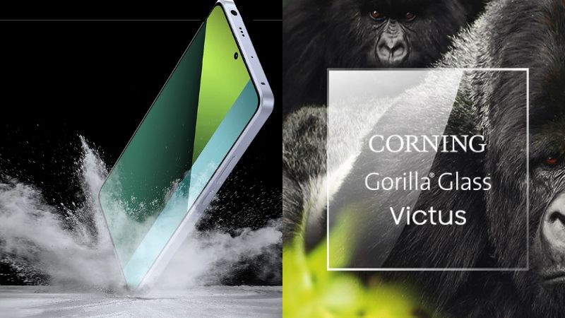 Redmi Note 13 Pro 5G được trang bị k&iacute;nh Gorilla Victus cho cả mặt trước v&agrave; sau