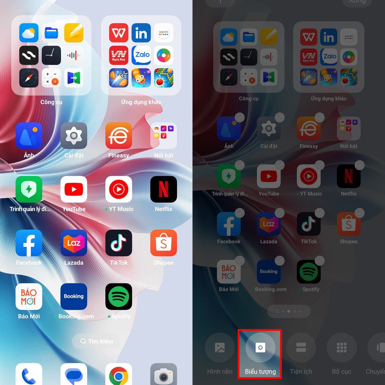 Cách hiện tên ứng dụng trên OPPO