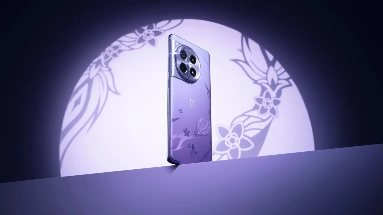 OnePlus 12R Genshin Impact có tông màu Tím chủ đạo