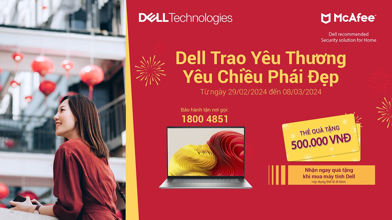 Dell trao yêu thương - yêu chiều phái đẹp: Mua laptop nhận quà 500K