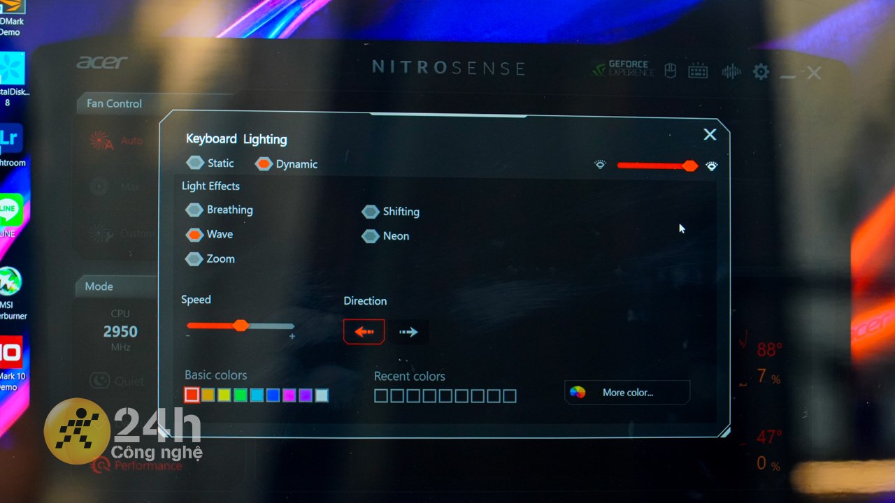 Acer Nitro 5 AN515 58 769J còn có thể điều chỉnh hệ thống đèn LED.