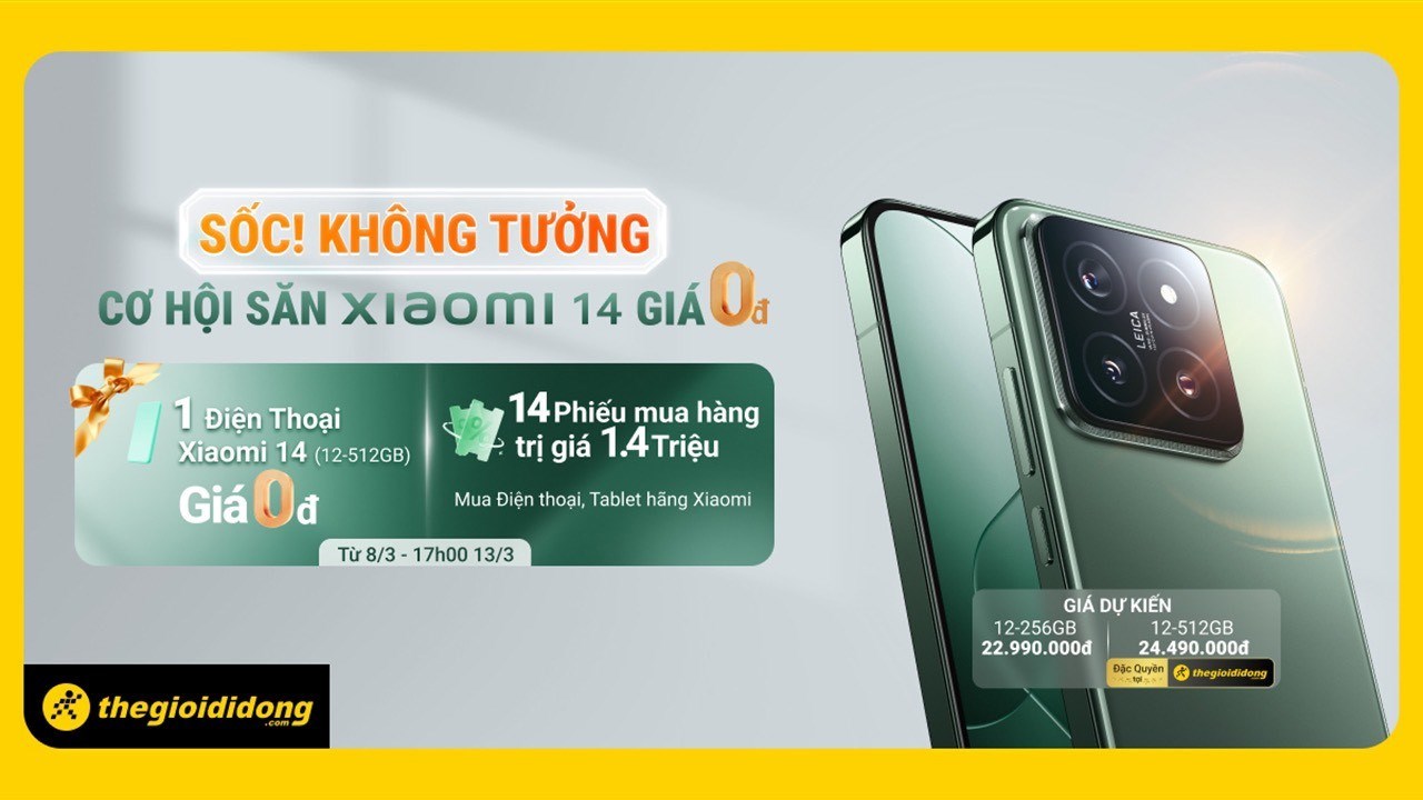 Đón chờ Xiaomi 14 5G: Đăng ký nhận thông tin, nhận quà cực hấp dẫn Đón chờ Xiaomi 14 5G: Đăng ký nhận thông tin, nhận quà cực hấp dẫn