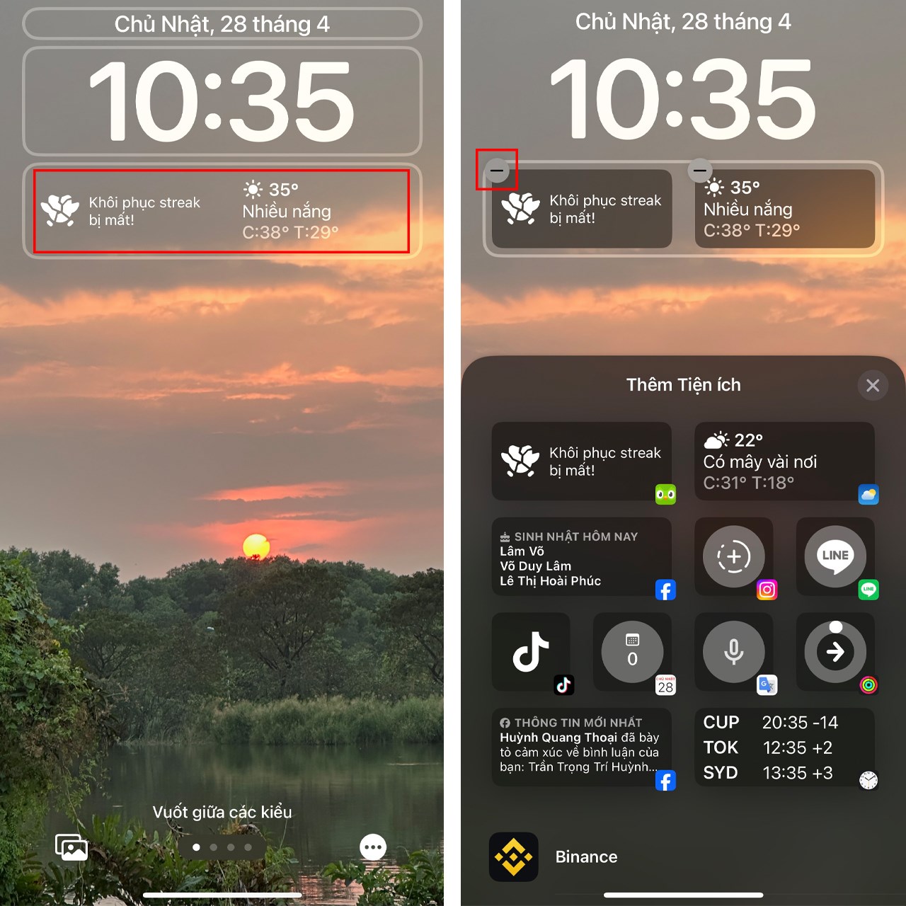 cách xóa widget trên màn hình khóa iPhone