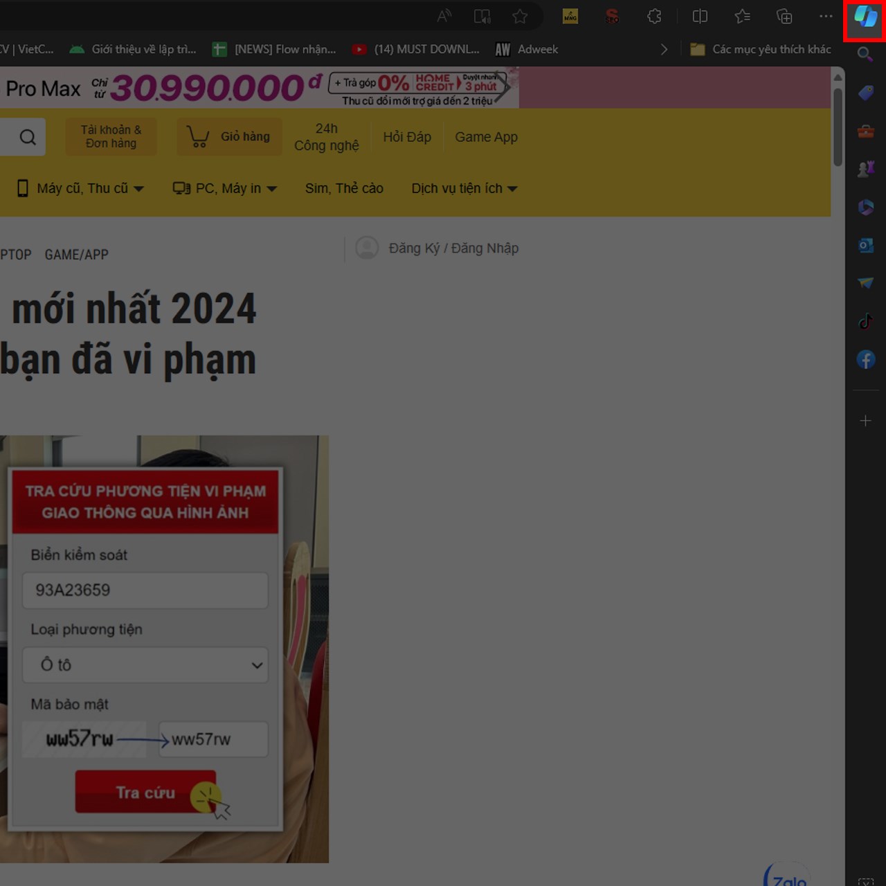 Cách tóm tắt trang web với Copilot