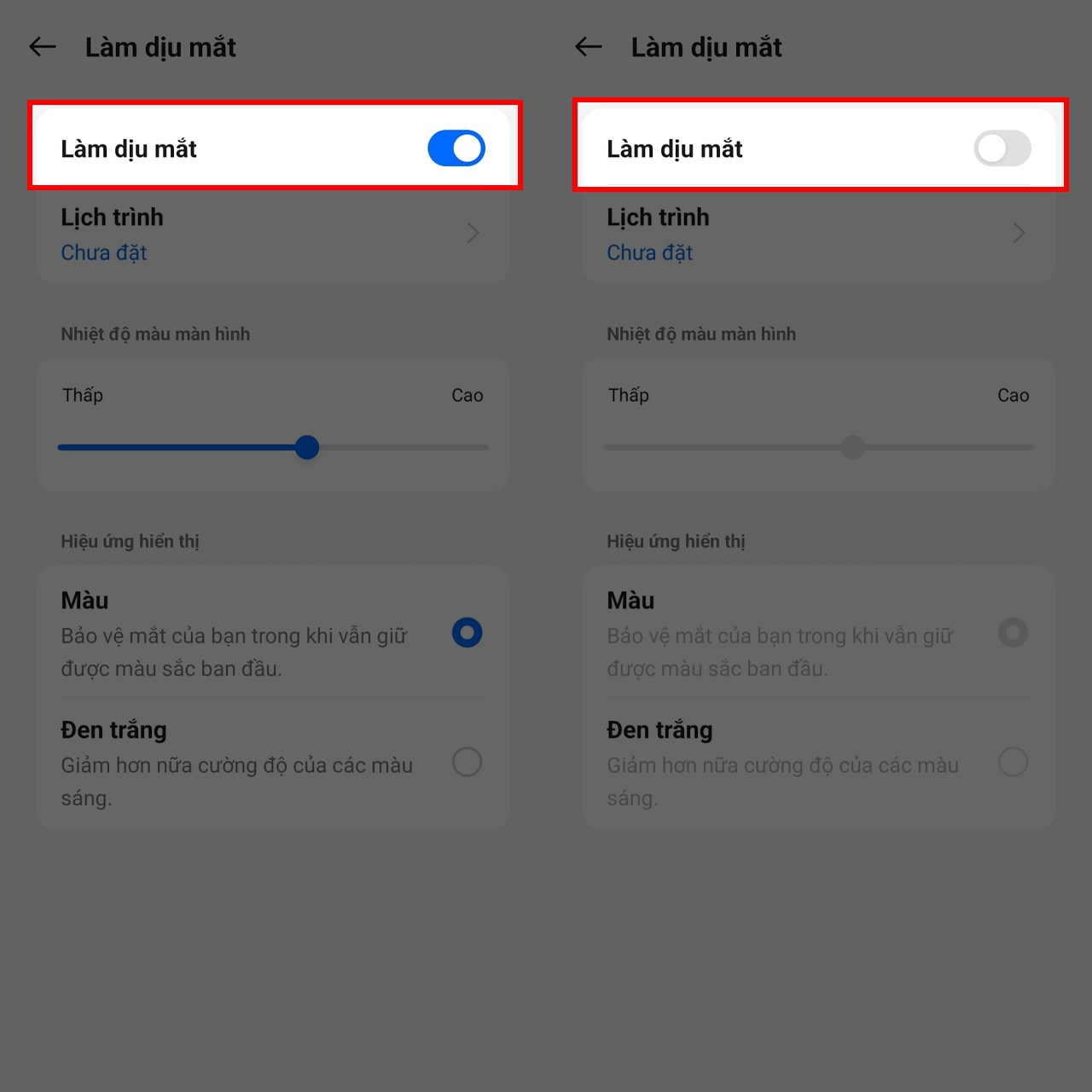 Cách tắt chế độ bảo vệ mắt trên OPPO