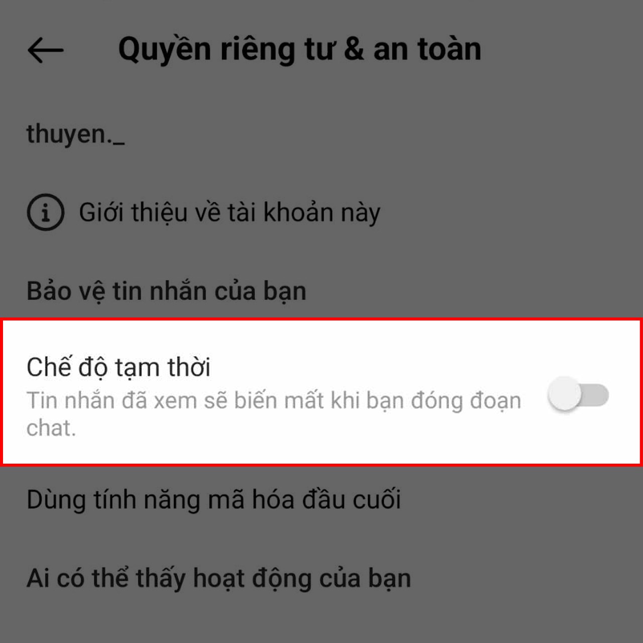 Cách tắt chế độ tin nhắn tạm thời trên Instagram