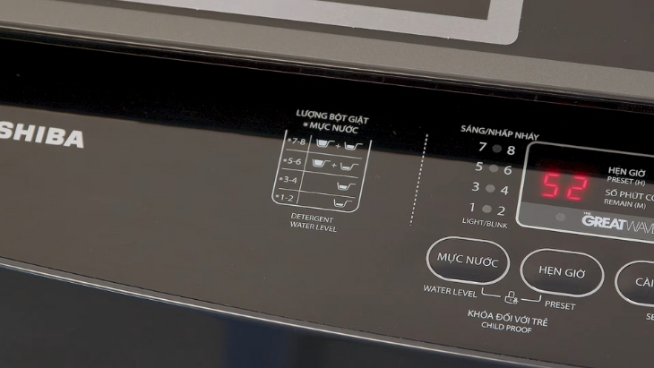 Máy giặt Toshiba Inverter 9kg AW-M1000FV(MK) - Bảng đề xuất bột giặt