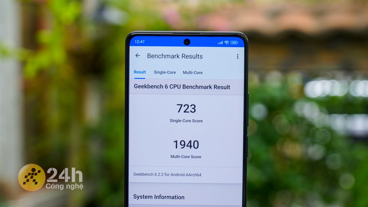 Redmi Note 13 Pro 4G đạt được những điểm số tương đối tốt ở các bài test liên quan đến tốc độ xử lý của CPU trong GeekBench 6.