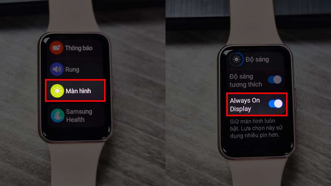 Cách mở Always on Display trên Galaxy Fit3