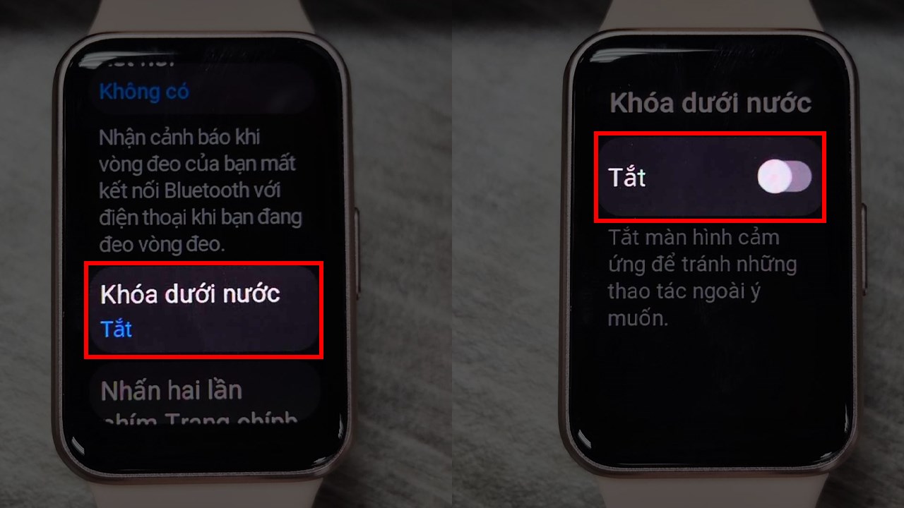 Cách bật chức năng khóa dưới nước trên Galaxy Fit3