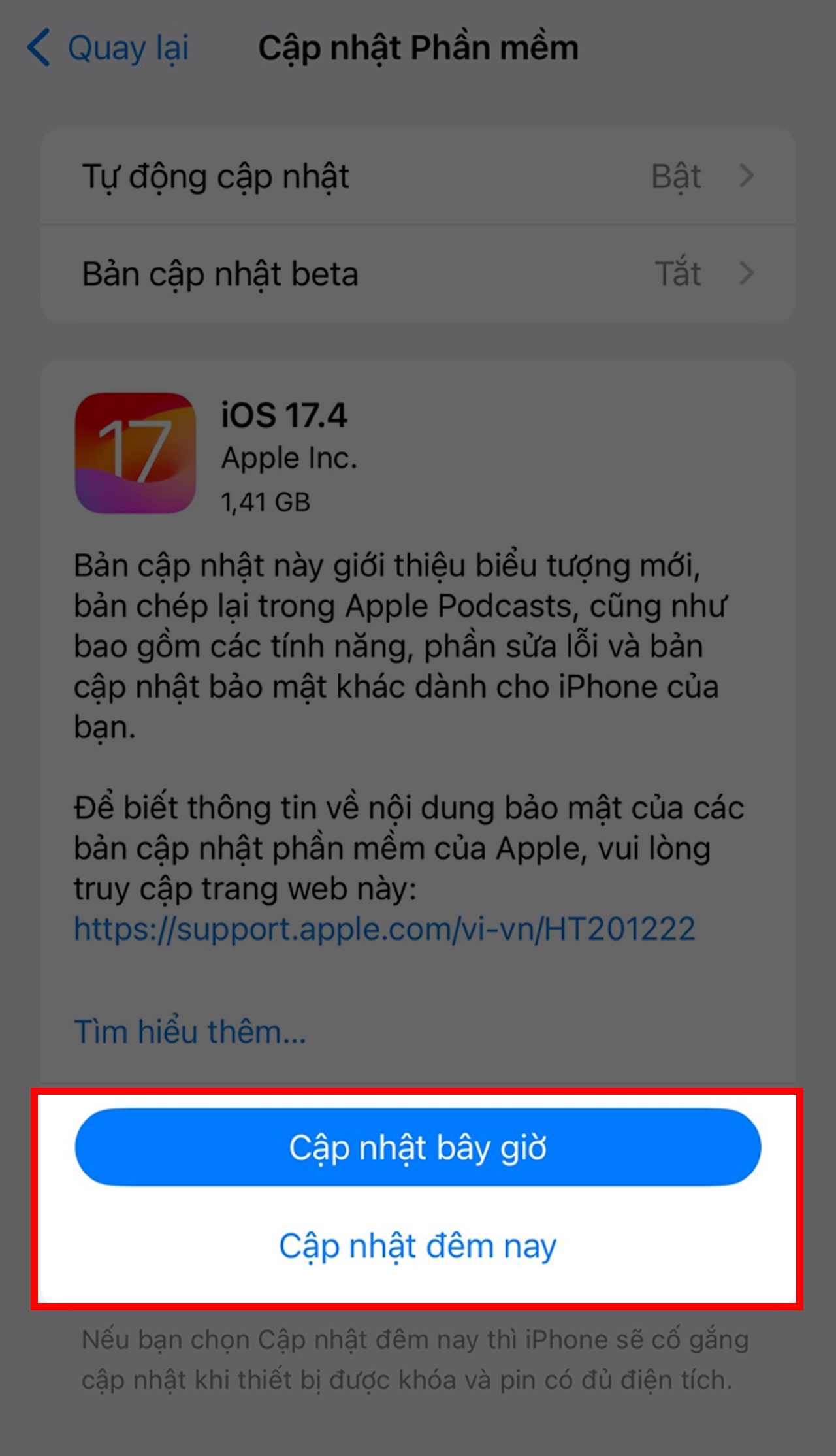 Cách cập nhật iOS 17.4