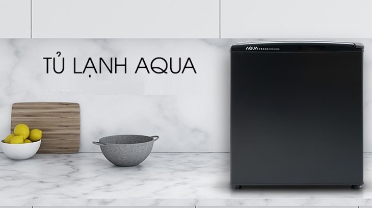 Tủ lạnh Aqua 50 lít AQR-D59FA(BS) 1 cửa cho mức tiêu thụ điện năng thấp Tủ lạnh Aqua 50 lít AQR-D59FA(BS) 1 cửa