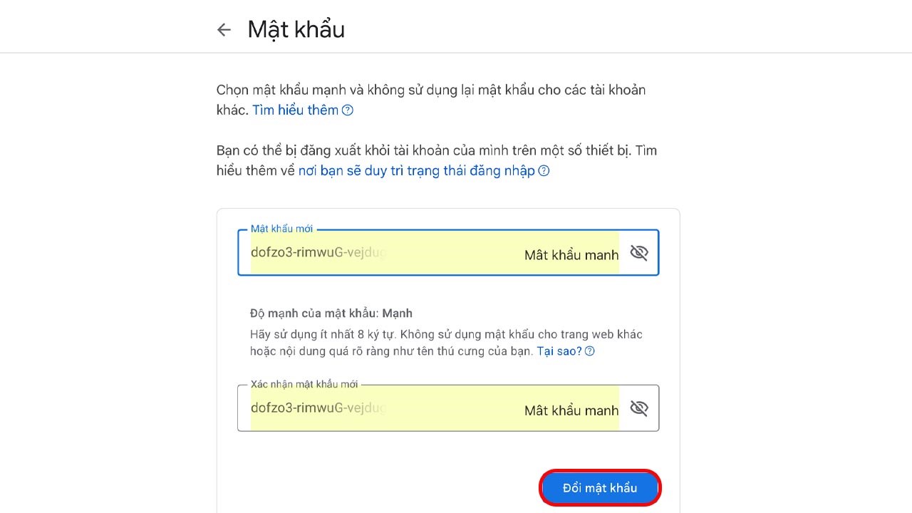 Cách đổi mật khẩu Gmail