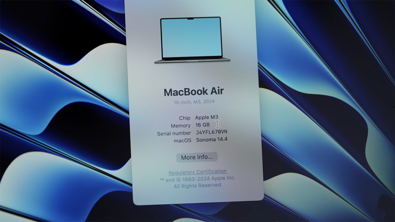 MacBook Air M3 còn được trang bị bộ cấu hình mạnh mẽ. Nguồn: Karl Conrad.