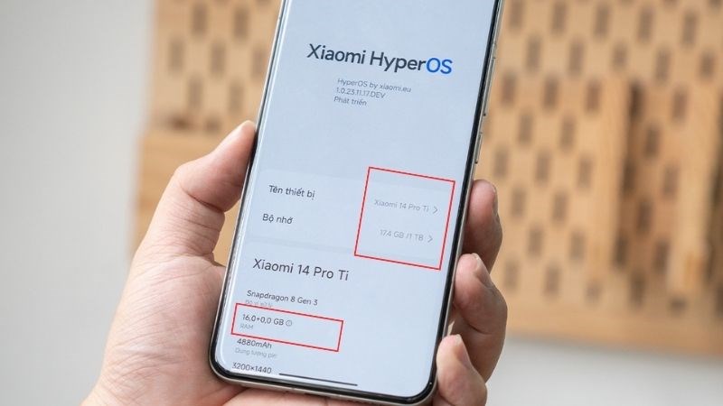 Xiaomi 14 Pro có dung lượng RAM lớn nhất là 16GB và ROM lớn nhất là 1TB