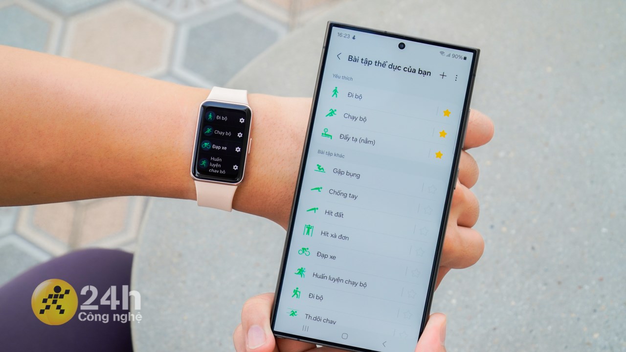 Galaxy Fit3 còn hỗ trợ rất nhiều bài tập luyện để bạn lựa chọn.