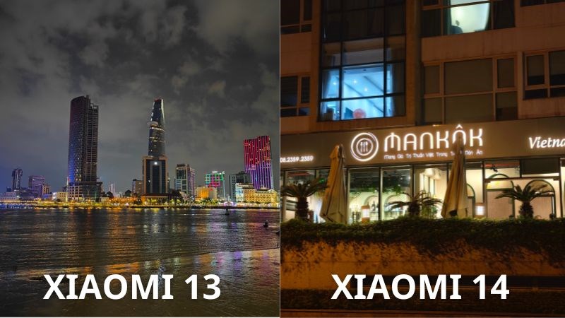 So sánh ảnh chụp ban đêm của Xiaomi 13 và Xiaomi 14 So sánh ảnh chụp ban đêm của Xiaomi 13 và Xiaomi 14