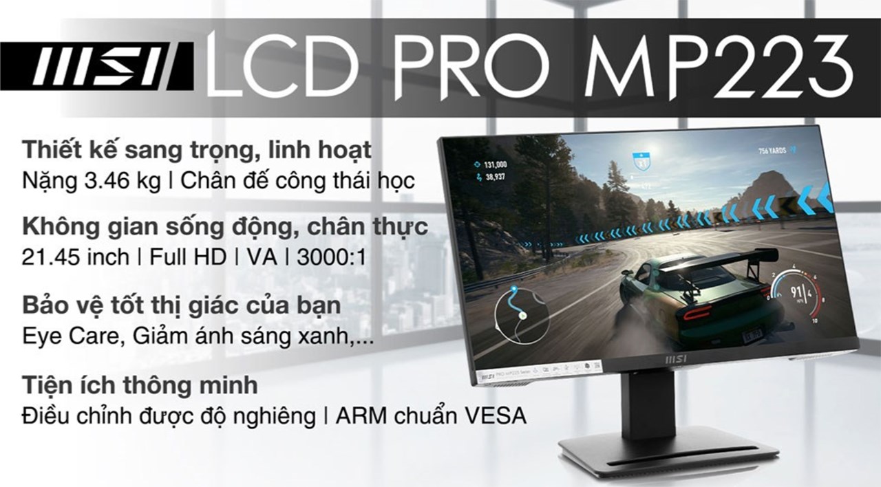 Màn hình MSI giá chỉ từ 1.89 triệu đồng, được tặng kèm tai nghe 500K