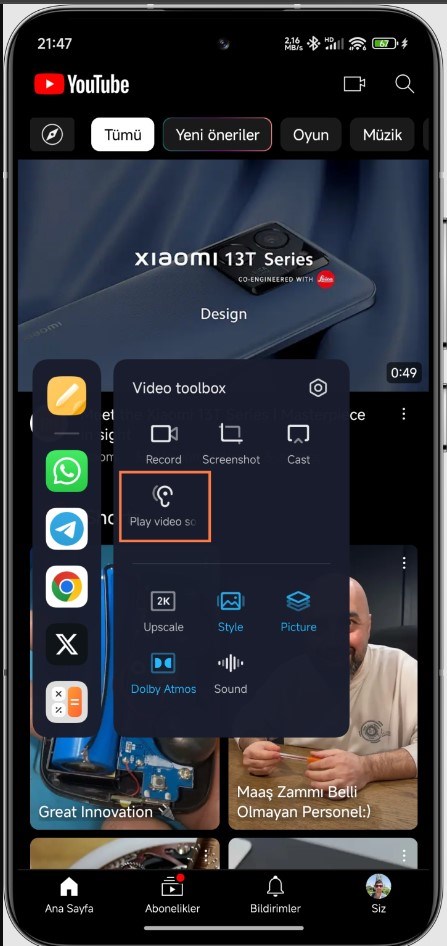 Tuỳ chọn phát video trong nền trên hộp công cụ video