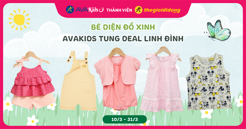 (10/3 - 31/3) Bé diện đồ xinh - AVAKids tung deal linh đình. Mua ngay!