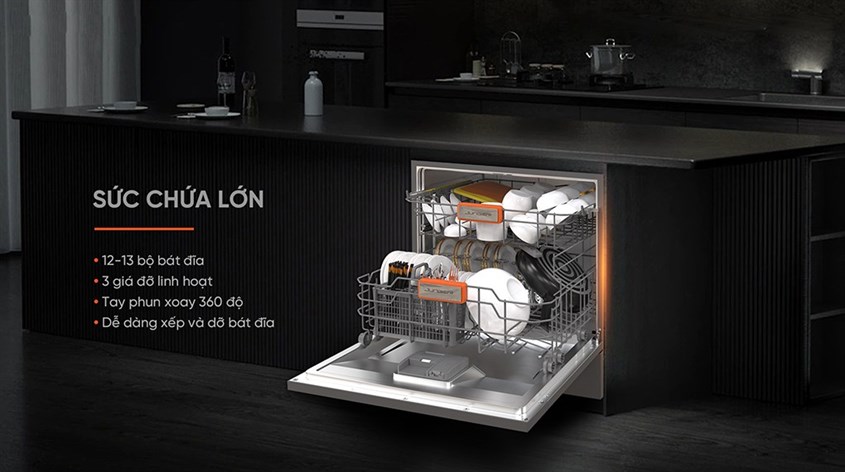 Máy rửa chén độc lập Junger DWJ-103 tuy có thiết kế nhỏ gọn nhưng vẫn được trang bị nhiều tính năng hiện đại