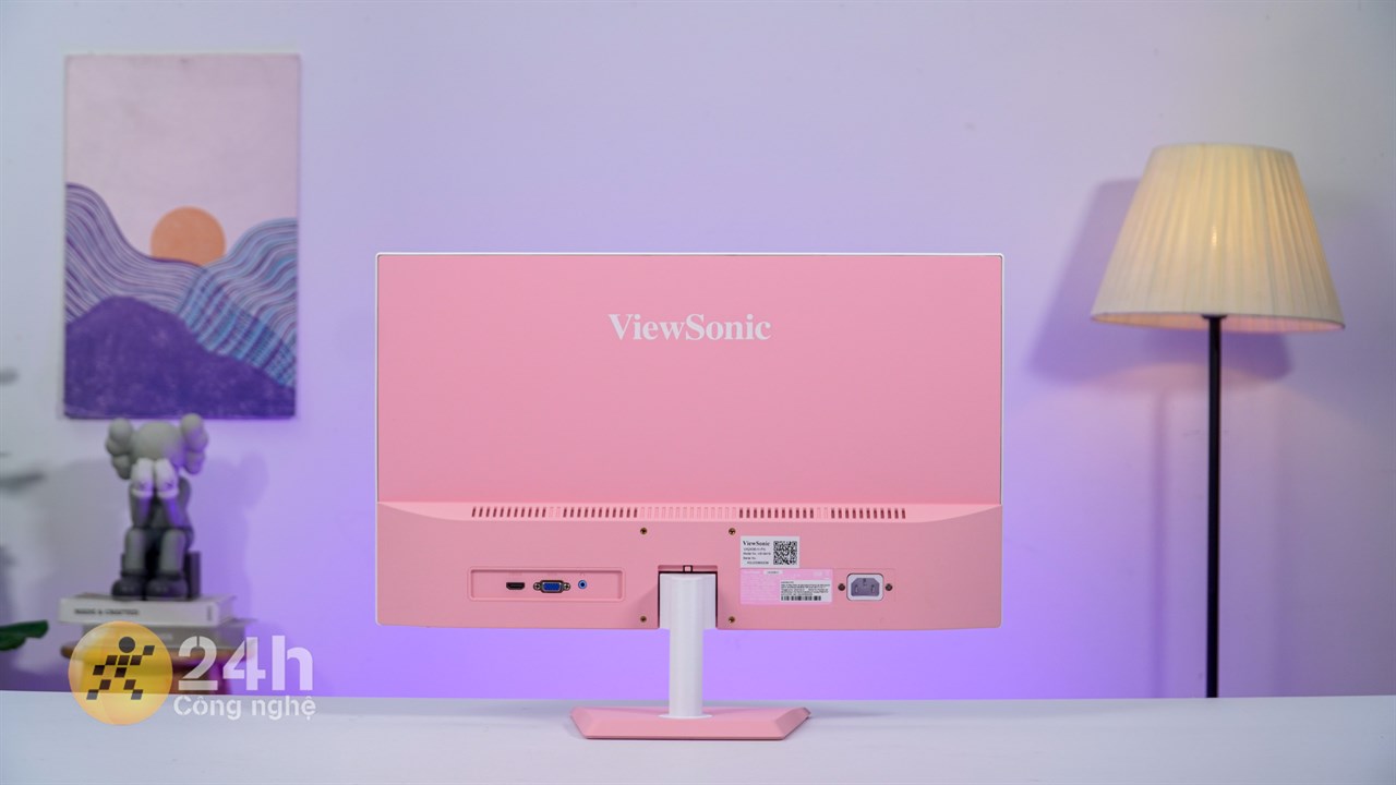 Viewsonic VA2436-H có ngoại hình rất dễ thương nhờ sử dụng tông màu hồng làm chủ đạo.