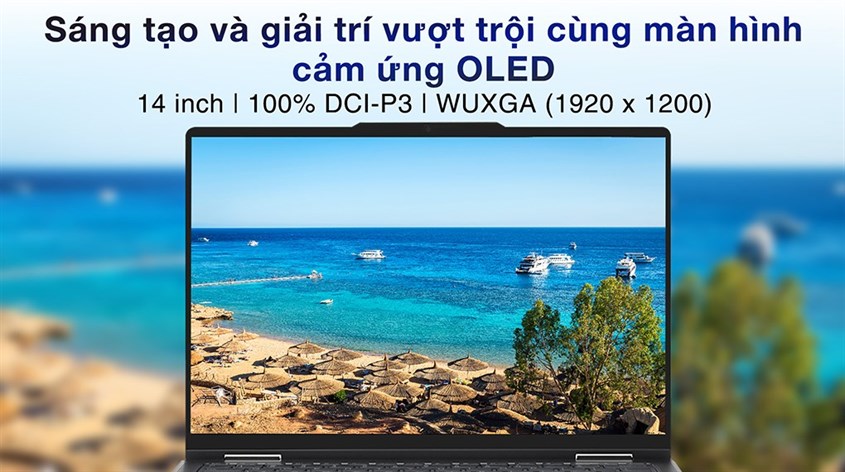 Máy sở hữu màn hình OLED tân tiến hiển thị trọn vẹn mọi khung hình, mang đến độ tương phản cực cao