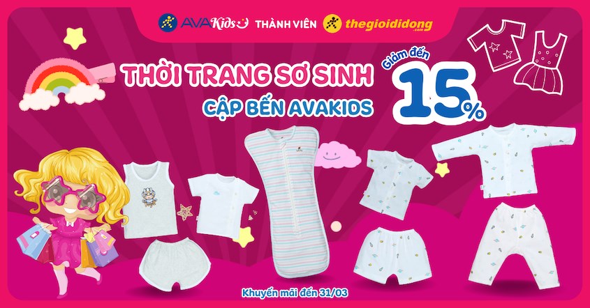 Bộ sưu tập thời trang sơ sinh đã cập bến AVAKids mà còn giảm đến 15%