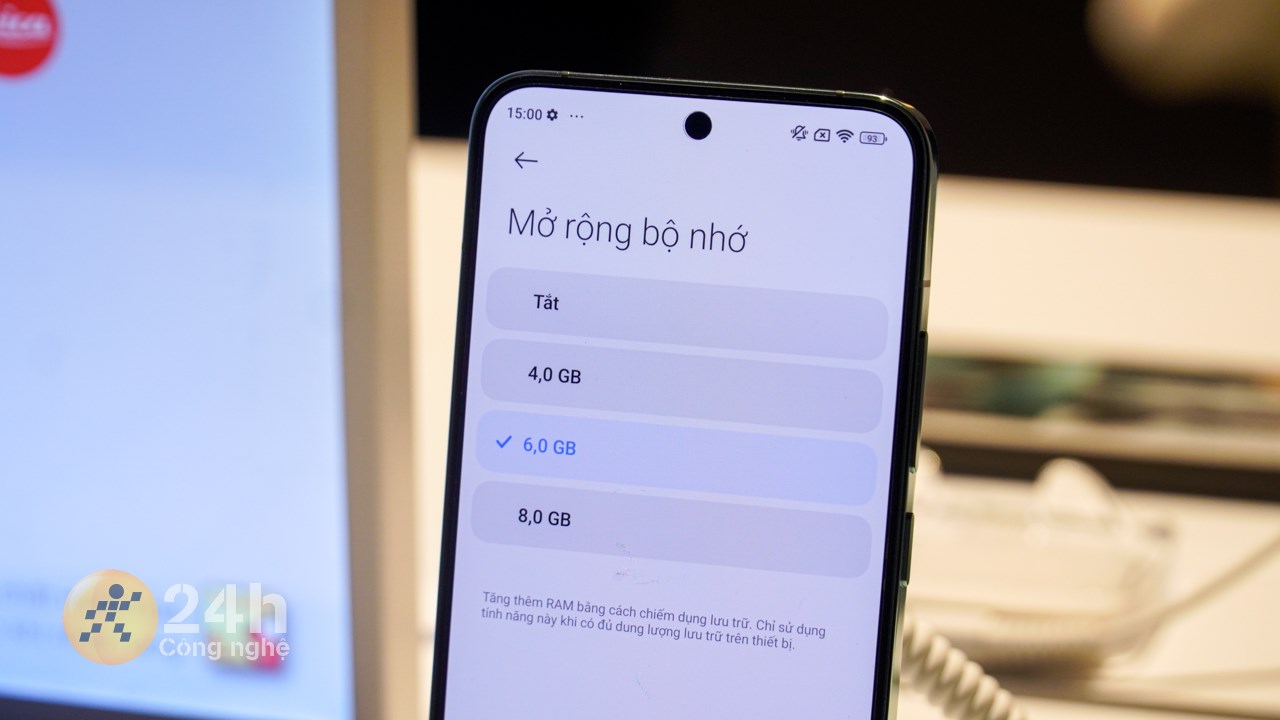 Xiaomi 14 được trang bị RAM 12 GB, hỗ trợ mở rộng thêm tối đa 8 GB